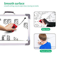 Load image into Gallery viewer, FDAUY Small Dry Erase Board, Magnetic White Board for Kids and Students Portable Mini Whiteboard Easel with Markers Magnets Double-Sided Foldable Desktop Memo Board for School Home Office (16" x 12")
