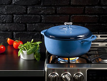 Load image into Gallery viewer, Lodge 7.5 Quart Enameled Cast Iron Dutch Oven. XL Blue Enamel Dutch Oven (Carribean Blue) -
