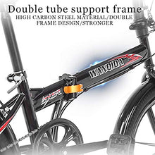 Load image into Gallery viewer, HUUH Folding Bikes for Adults,20" 7 Speed City Folding Compact Bike Bicycle Urban Commuter【Ship from USA】 (Black)
