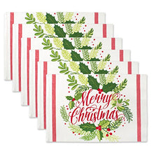 Load image into Gallery viewer, DII Boughs of Holly Colletion Tabletop, Placemat Set, 6 Piece
