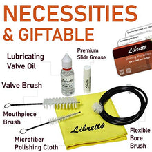 Load image into Gallery viewer, Libretto Trumpet (Cornet) ALL-INCLUSIVE Care Kit w/Instructions: Valve Oil+Slide Grease+Cleaning Cloth+Mouthpiece/Valve/Bore Brushes, Giftable Handy Case, Time to Clean &amp; Extend Life of your Trumpet!
