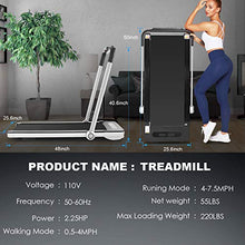 Load image into Gallery viewer, FUNMILY Folding Treadmill,Under Desk Treadmill for Home,2 In1 Running&amp;Walking&amp;Jogging Portable Machine with Bluetooth Speaker&amp;Remote Control,Built-in 5 Modes&amp;12 Programs,Installation-Free (Silver)
