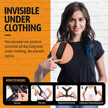 Load image into Gallery viewer, Posture Corrector for Men and Women - Upper Back Brace Straightener with Adjustable Breathable Clavicle Support Effective for Neck, Back and Shoulder Pain Relief Lumbar Support (Regular)
