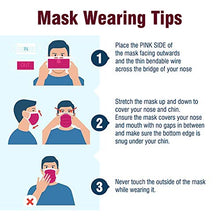 Load image into Gallery viewer, WeCare Individually Wrapped Kids Face Masks - 50 Pack - Soft on Skin - Disposable, 3 Ply - 5.7" x 3.7" Children's Size - 3 Layer Protectors with Elastic Earloops - Latex Free - Pink
