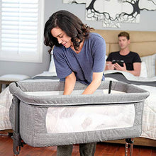 Load image into Gallery viewer, Mika Micky Bedside Sleeper Easy Folding Portable Crib,Grey
