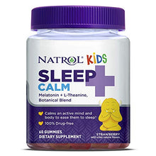 Load image into Gallery viewer, Natrol Kids Sleep+ Calm, Melatonin and L-Theanine, Sleep Aid Gummies with Botancial Blends, 100% Drug-Free, 60 Count
