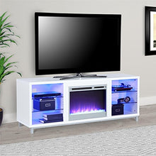 Load image into Gallery viewer, Ameriwood Home Lumina Fireplace TV Stand for TVs up to 70" (White)
