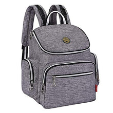 Load image into Gallery viewer, Qimiaobaby Multi-Function Baby Diaper Bag Backpack with Changing Pad and Portable Insulated Pocket (Grey)
