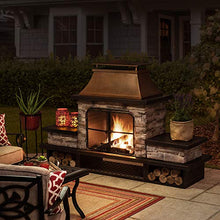 Load image into Gallery viewer, Sunjoy A304001200 Atticus Wood Burning Fireplace, Copper
