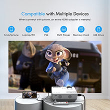Load image into Gallery viewer, AuKing Mini Projector 2022 Upgraded Portable Video-Projector,55000 Hours Multimedia Home Theater Movie Projector,Compatible with Full HD 1080P HDMI,VGA,USB,AV,Laptop,Smartphone
