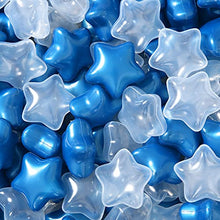 Load image into Gallery viewer, PlayMaty Star Ball Pool Pit Balls - Phthalate &amp; BPA Soft Plastic Balls 100 Pcs for Kids Toddlers Baby Play Tent Playpen Playhouse Birthday Party Decoration (Pearl Blue/Transparent-100 Stars)
