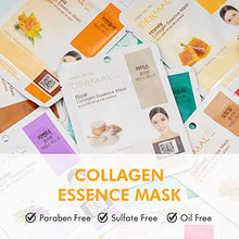 Load image into Gallery viewer, DERMAL 12 Pack Combo Best Value Set Collagen Essence Mask Sheet | Sodium Hyaluronate &amp; Hydrolyzed Collagen Nature Made Fresh Mask | Best Korean Skin Care Mask
