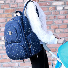 Load image into Gallery viewer, Qimiaobaby Multi-function Baby Diaper Bag Backpack with Changing Pad and Portable Insulated Pocket (Blue dots)
