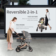 Load image into Gallery viewer, Reversible Convertible Baby Strollers for Infant - High Landscape Bassinet Pushchair 2-in-1 Newborn Pushchair (Gray)
