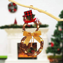 Load image into Gallery viewer, Christmas Joy Sign Decorations - Plaid Wreath Burlap Wooden Holiday Decor for Home Window Wall Indoor Outdoor
