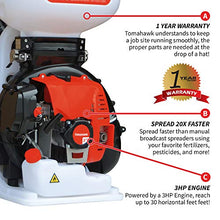 Load image into Gallery viewer, TOMAHAWK Motorized Fertilizer Spreader Broadcast 4 Gallon Seed Lawn Ice Melt Salt
