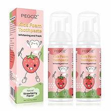 Load image into Gallery viewer, Foam Toothpaste Kids 2 Pack, Autobrush Toothpaste, Fluoride Free Toddler Toothpaste with Strawberry Flavor for U Shaped Toothbrush Electric Toothbrush for Children Kids Age for 3 and Up
