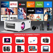 Load image into Gallery viewer, 1080P HD Projector, WiFi Projector Bluetooth Projector, FANGOR 230" Portable Movie Projector with Tripod, Home Theater Video Projector Compatible with HDMI, VGA, USB, Laptop, iOS &amp; Android Smartphone
