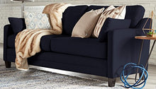 Load image into Gallery viewer, Serta Carmina Contemporary Upholstered 75" Living Room Sofa, Modern Couch for Two or Three, High Plush Seat Cushions and Back Pillows, Easy Assembly, Navy Blue

