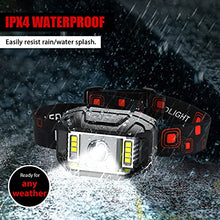 Load image into Gallery viewer, Headlamp Rechargeable, JNDFOFC 1200 Lumen Super Bright Motion Sensor LED Head Lamp flashlight, 2 PACK Waterproof Headlight with White Red Light,14 Modes Head Lights for Outdoor Camping Fishing Running
