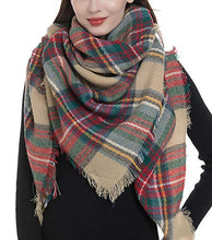 Load image into Gallery viewer, Trendy Plaid Blanket Scarf Women Big Oversized Long Scarves Warm Winter Tartan Checked Shawl Wrap Scarf Gift
