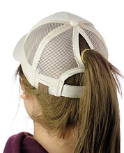 Load image into Gallery viewer, C.C Ponycap Messy High Bun Ponytail Adjustable Mesh Trucker Baseball Cap Hat, Hot Pink
