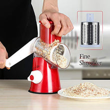 Load image into Gallery viewer, Cambom Rotary Cheese Grater Shredder Chopper Round Tumbling Box Mandoline Slicer Nut Grinder Vegetable Slicer, Hash Brown, Potato with Strong Suction Base
