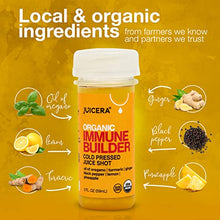 Load image into Gallery viewer, JUICERA Organic Immune Boost Immune Builder Wellness Shots - 12 Pack - USDA Organic Cold Pressed Juice Shots with Anti-Inflammatory Immune Shot Blend of Ginger &amp; Turmeric - Liquid Vitamin Shot
