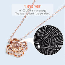 Load image into Gallery viewer, HOMILY Preserved Red Real Rose with I Love You Necklace in 100 Languages Forever Gifts for Girlfriend Mom Birthday Valentine Anniversary Mothers Day Valentines Day Gifts for Her

