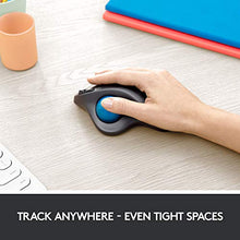Load image into Gallery viewer, Logitech M570 Wireless Trackball Mouse – Ergonomic Design with Sculpted Right-Hand Shape, Compatible with Apple Mac and Microsoft Windows Computers, USB Unifying Receiver, Dark Gray
