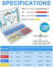 Load image into Gallery viewer, Solder Seal Wire Connectors - Heat Shrink Wire Connectors Butt Connectors, Waterproof Insulated Electrical Wire Terminals, Butt Splice for Automotive Marine Boat (130PCS)
