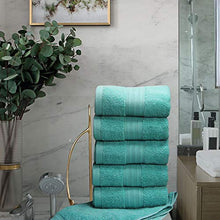 Load image into Gallery viewer, Lightwind 6 Pack Premium Fade-Resistant Cotton Hand Towels, Lint Free 16 X 28 Inches Hand Towel Set, Highly Absorbent and Durable Spa &amp; Hotel Quality Towels, Turquoise Blue
