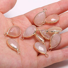 Load image into Gallery viewer, 8 pcs Natural Stone Pendant,Water Drop Shape Natural Pink Aventurine Necklace Pendant for DIY Jewelry Making Necklace Bracelet
