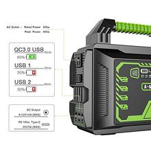 Load image into Gallery viewer, A-MIND Portable Power Station 300w 80000mAh Solar Camping Generators 296Wh Lithium Battery Power Supply Pure Sine Wave 110v/300w（Peak 600w） AC Outlet QC 3.0 for Outdoors Camping Travel Emergency
