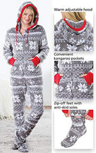 Load image into Gallery viewer, PajamaGram One Piece Pajamas for Women - Fleece Womens Onesie, Gray, M, 8-10

