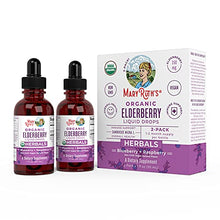 Load image into Gallery viewer, Organic Sambucus Black Elderberry Syrup Liquid Drops by MaryRuth's, Immune Support, Vegan, Non-GMO &amp; Gluten Free, 1 Month Supply, Blue/Rasp- 1 Fl Oz (Pack of 2)
