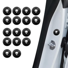 Load image into Gallery viewer, UGSHY 16 PCS Car Door Shock Absorber, Rubber Silicone Buffer Crash Pad, Sound Insulation Thickened Gasket, Universal Door Protection Device for Most Cars (Black #Skull)

