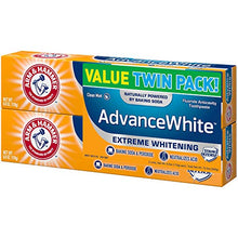 Load image into Gallery viewer, ARM &amp; HAMMER Advanced White Extreme Whitening Toothpaste, TWIN PACK (Contains Two 6oz Tubes) -Clean Mint- Fluoride Toothpaste
