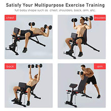 Load image into Gallery viewer, BAHOM Foldable Weight Bench with Adjustable Backrest and Priest Stool, Full Body Training Workout Sit Up Bench for Home Fitness Gym Exercise Sports Up to 500 Pounds

