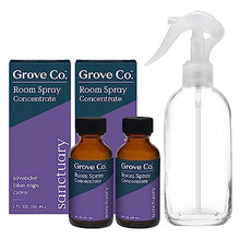 Load image into Gallery viewer, Grove Co. Liquid Air Freshener Refills (2 x 1oz) + Room Spray Glass Bottle, SANCTUARY Room Fragrance - 100% Natural Lavender, Blue Sage &amp; Clove Fragrance
