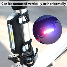 Load image into Gallery viewer, Thorfire Bike Lights Ultra Bright Cycling Lights USB Rechargeable Bicycle Tail Light Red/Blue/White 7 Light Modes, High Intensity Rear LED Fits On Any Road Bikes, Helmets for Optimum Cycling Safety
