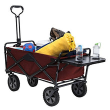 Load image into Gallery viewer, Mac Sports Collapsible Outdoor Utility Wagon with Folding Table and Drink Holders, Maroon
