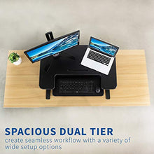 Load image into Gallery viewer, VIVO Black Height Adjustable 36 inch Stand up Desk Converter Quick Sit to Stand Tabletop Dual Monitor Riser (DESK-V000V)
