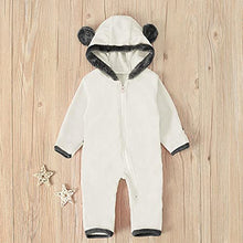 Load image into Gallery viewer, Newborn Baby Fleece Jumpsuits,Infant Bear Hooded Romper Warm Snowsuit Plush Sleepwear Winter Coat for Baby Girl Boy
