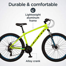 Load image into Gallery viewer, Schwinn High Timber ALX Youth/Adult Mountain Bike, Aluminum Frame and Disc Brakes, 27.5-Inch Wheels, 21-Speed, Yellow
