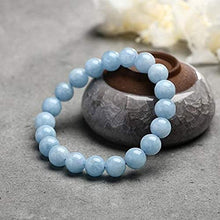 Load image into Gallery viewer, Soothing Bracelet - Natural Aquamarine bracelet - Bring Positive Energy - Peace - Youthfulness Bracelet - Stone Bracelet for Everlasting Joy
