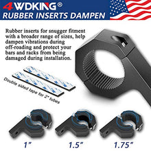 Load image into Gallery viewer, Horizontal Bar Clamp Mounting Kit - 4WDKING 2PCS 1"/ 1.5"/ 1.75"/ 2" LED Light Bar LED Pods Fog Driving Lights Brackets for Bull Bar Tube Roof Roll Cage Holder Headache Rack Mount.
