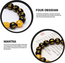 Load image into Gallery viewer, Feng Shui Black Obsidian Wealth Bracelet, 3 Pcs Good Luck Pi Xiu Bracelets for Women Men Attract Health Wealth Money Feng Shui Jewelry
