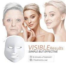 Load image into Gallery viewer, Led Face Mask Light Therapy - 7 Color Photon Blue &amp; Red Light Maintenance Skin Rejuvenation Facial Skin Care Mask, Home Skin Care Mask for Face (white) (white)
