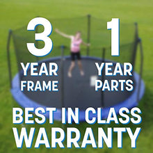 Load image into Gallery viewer, Skywalker Trampolines 12-Foot Jump N’ Dunk Trampoline with Enclosure Net - Basketball Trampoline, Blue
